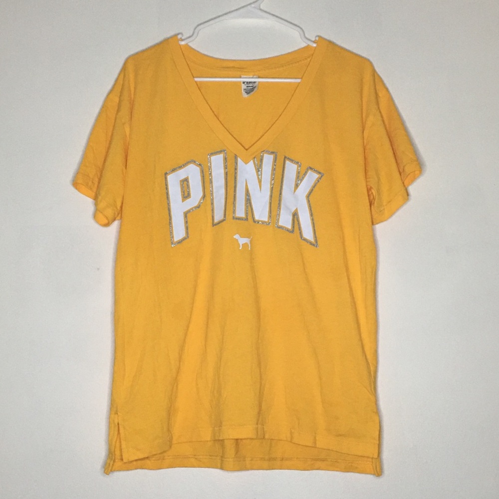 Victoria’s Secret, orange v-neck, size-M